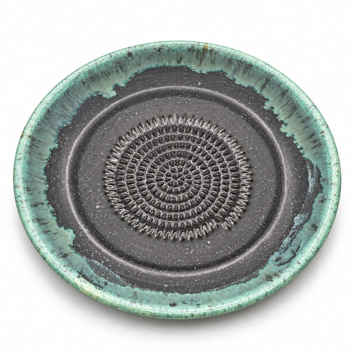 Garlic Grater Bowl, Matt Black Ceramic Grater Plate, 7" Ceramic Garlic Grinder, Decorative Grater Bowl