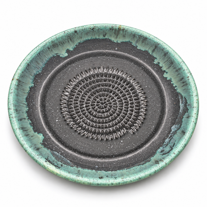 Garlic Grater Bowl, Matt Black Ceramic Grater Plate, 7" Ceramic Garlic Grinder, Decorative Grater Bowl