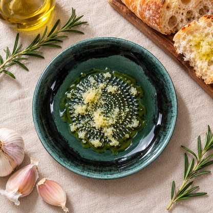 Garlic Grater Bowl, Moss Green Ceramic Grater Plate, 7" Ceramic Garlic Grinder, Decorative Grater Bowl