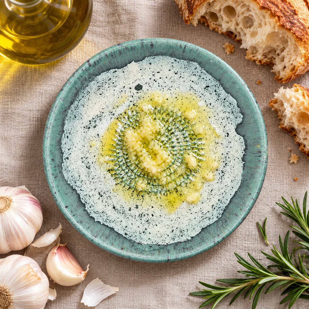 Garlic Grater Bowl, Spotted Mint Ceramic Grater Plate, 7" Ceramic Garlic Grinder, Decorative Grater Bowl