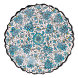 Ceramic Decorative Plate, Turquoise Bloom Decorative Plate