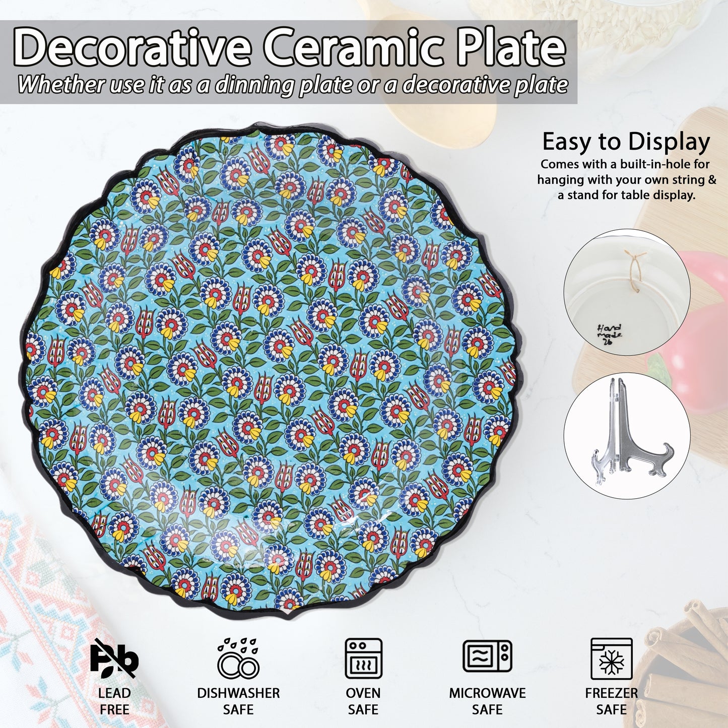 Ceramic Decorative Plate, Garden Bliss Decorative Plate
