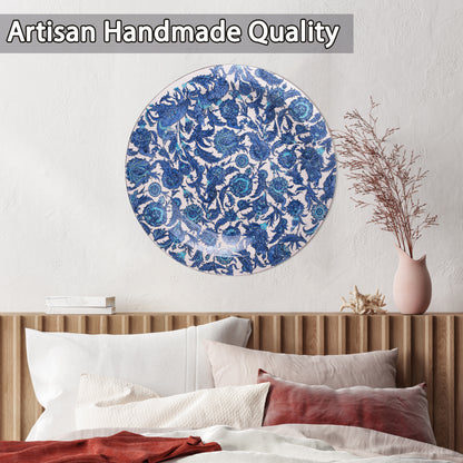 Ceramic Decorative Plate, Sapphire Garden Decorative Plate