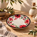 Ceramic Garlic Grater Plate, 7" Handmade & Hand-Painted for Garlic and Ginger