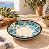 Ceramic Garlic Grater Plate, 7" Handmade & Hand-Painted for Garlic and Ginger
