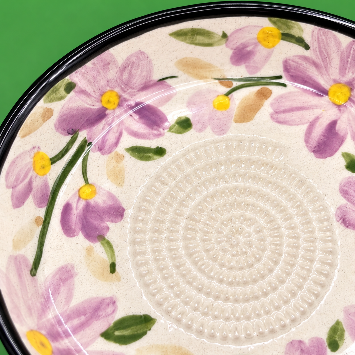 Ceramic Garlic Grater Plate, 7" Handmade & Hand-Painted for Garlic and Ginger