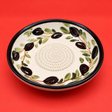Ceramic Garlic Grater Plate, 7" Handmade & Hand-Painted for Garlic and Ginger