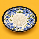 Ceramic Garlic Grater Plate, 7" Handmade & Hand-Painted for Garlic and Ginger