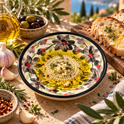 Ceramic Garlic Grater Plate, 7" Handmade & Hand-Painted for Garlic and Ginger
