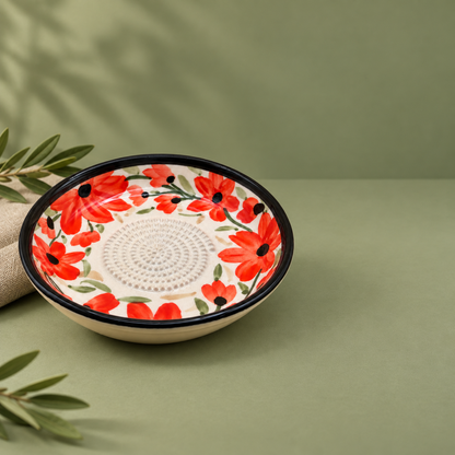 Ceramic Garlic Grater Plate, 7" Handmade & Hand-Painted for Garlic and Ginger