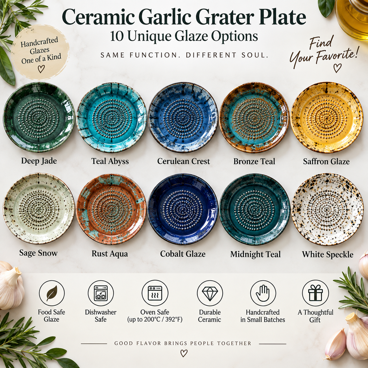 Garlic Grater Bowl, Ceramic Grater Plate, 5" Ceramic Garlic Grinder, Decorative Grater Bowl