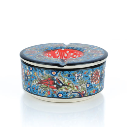 Handmade Ceramic Ashtray with Lid, Decorative Ashtray, Windproof Ashtray