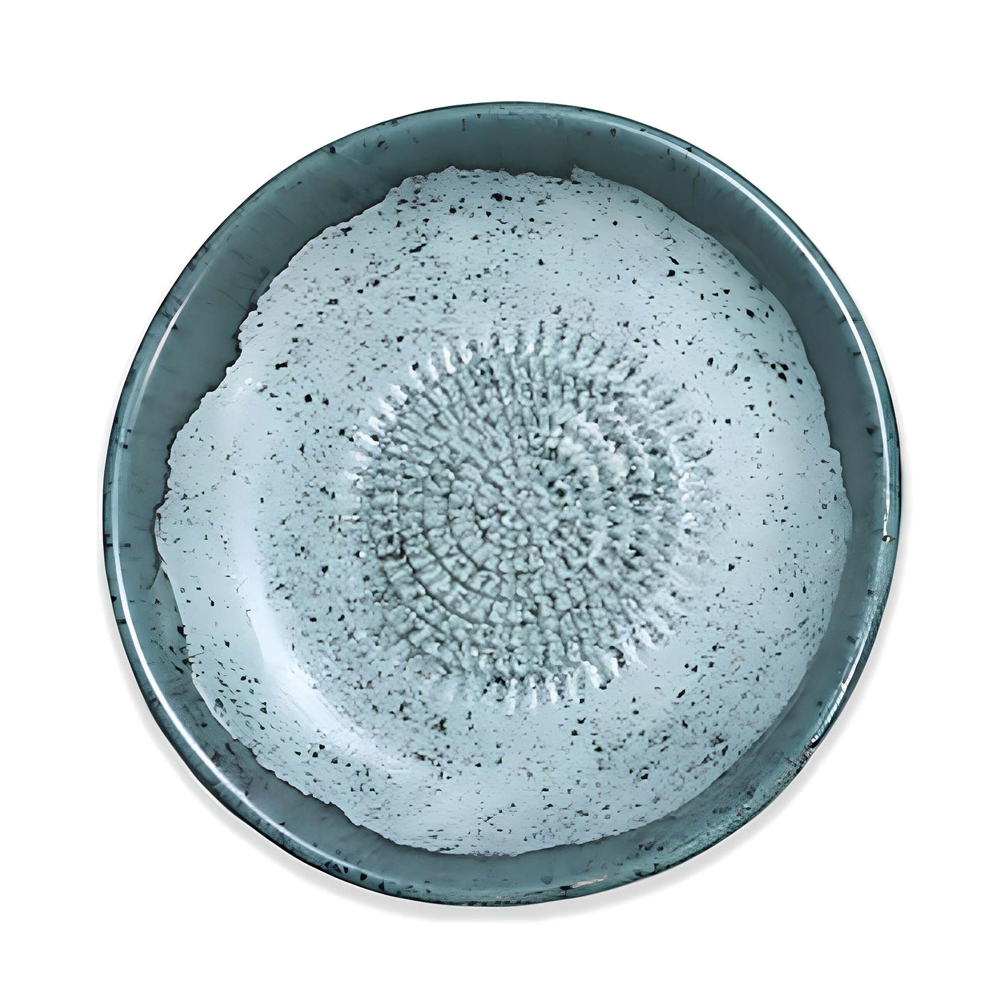 Ceramic garlic grater bowl with textured design on a white background