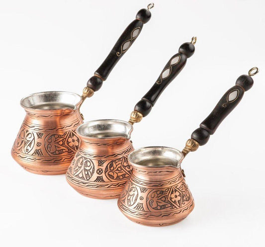 70 units Engraved Turkish Coffee Pot, Turkish Cezve 4 Cups, 350 ml