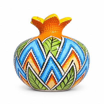 Ceramic Pomegranate Vase, 4 Inch Textured Decorative Ornament