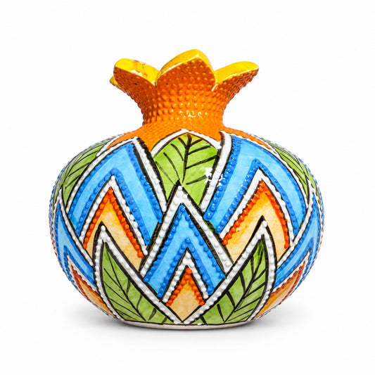 Ceramic Pomegranate Vase, 4 Inch Textured Decorative Ornament