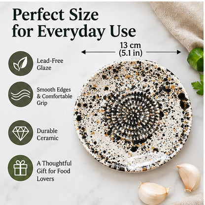 Garlic Grater Bowl, Ceramic Grater Plate, 5" Ceramic Garlic Grinder, Decorative Grater Bowl