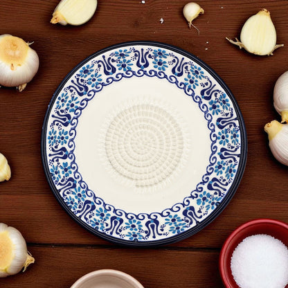 Garlic Grater Bowl, Sultan's Dream Grater Plate, 7" Ceramic Garlic Grinder, Decorative Grater Bowl