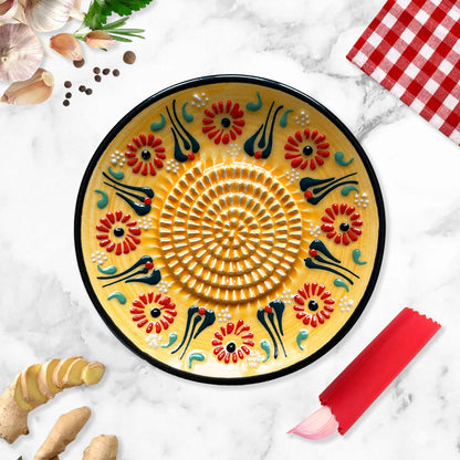 Garlic Grater Plate, Ceramic Grater Plate, 5" Ceramic Garlic Grinder, Decorative Garlic Mincer