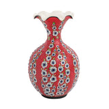 Handmade Ceramic Decorative Vase, Scarlet Blossom Ceramic Vase