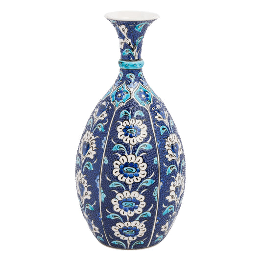 Handmade Ceramic Bottle, Midnight Bloom Decorative Bottle, Decorative Vase
