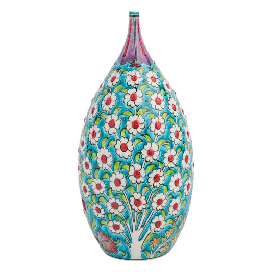 Handmade Ceramic Bottle, Blossom Haven Decorative Bottle, Decorative Vase