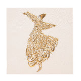 Handmade Ceramic Tile, Golden Dervish Calligraphy Tile