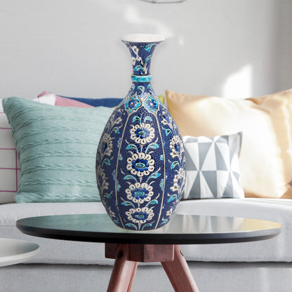 Handmade Ceramic Bottle, Midnight Bloom Decorative Bottle, Decorative Vase