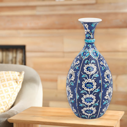 Handmade Ceramic Bottle, Midnight Bloom Decorative Bottle, Decorative Vase