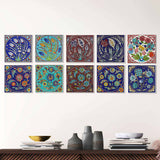 Decorative Ceramic Tile Wall Art – Traditional Turkish Floral Collection