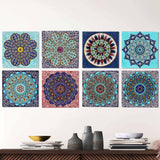 Decorative Ceramic Tile Wall Art – Geometric Mandala Collection