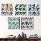 Decorative Ceramic Tile Wall Art – Floral Repeat Pattern Collection