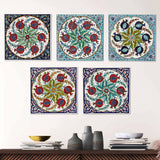Decorative Ceramic Tile Wall Art – Pomegranate Symbol Collection