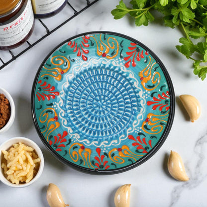 Garlic Grater Plate, Ceramic Grater Plate, 5" Ceramic Garlic Grinder, Decorative Garlic Mincer