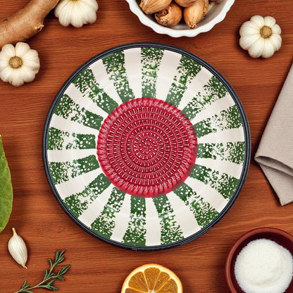 Garlic Grater Bowl, Watermelon Design Grater Plate, 7" Ceramic Garlic Grinder, Decorative Grater Bowl