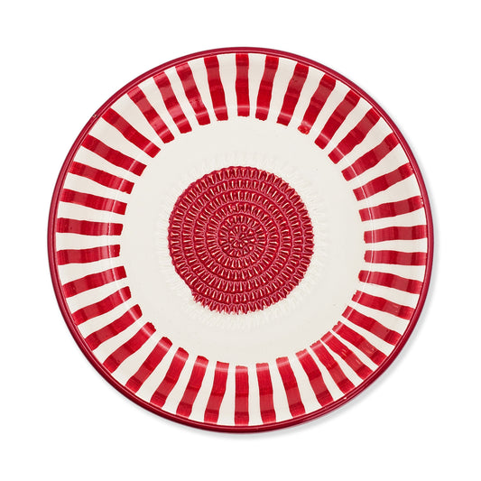 Garlic Grater Bowl, Red Strips Grater Plate, 7" Ceramic Garlic Grinder, Decorative Grater Bowl