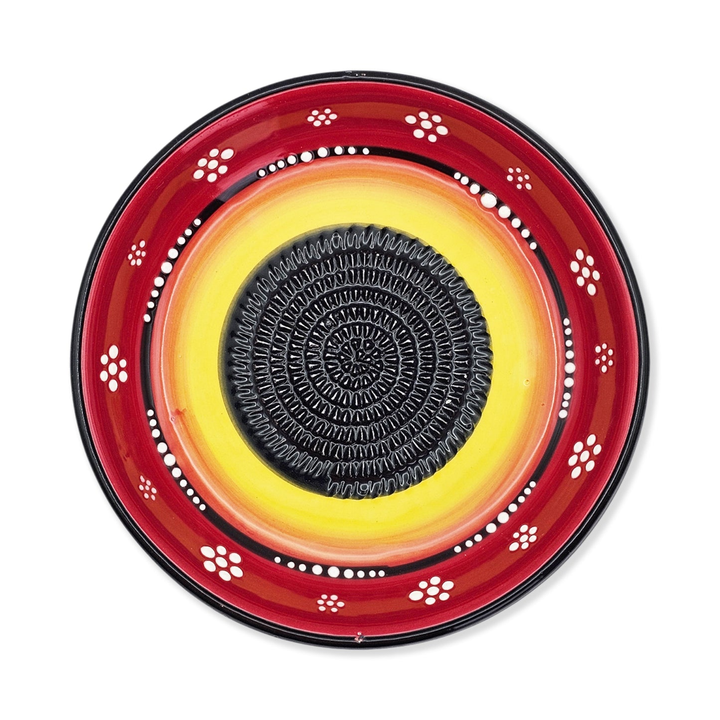 Garlic Grater Bowl, Daisy Red Grater Plate, 7" Ceramic Garlic Grinder, Decorative Grater Bowl
