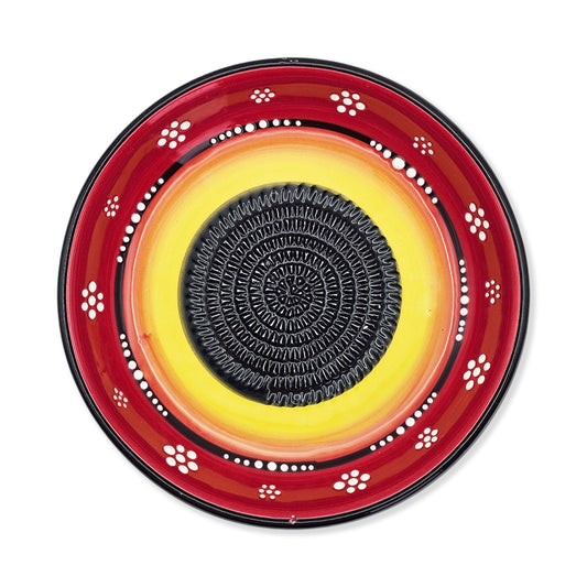 Garlic Grater Bowl, Daisy Red Grater Plate, 7" Ceramic Garlic Grinder, Decorative Grater Bowl
