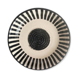 Garlic Grater Bowl, Black Strips Design Grater Plate, 7" Ceramic Garlic Grinder Bowl