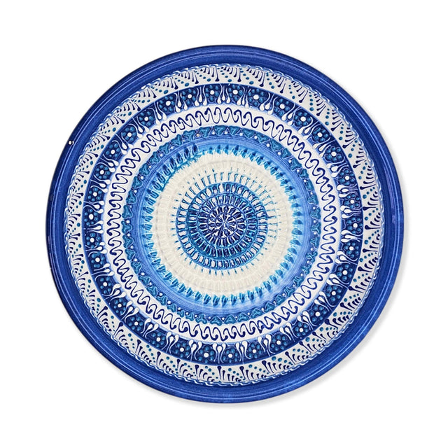 Garlic Grater Bowl, Sapphire Dream Design Grater Plate, 7" Ceramic Garlic Grinder Bowl