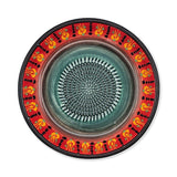 Garlic Grater Bowl, Fiery Tulips Design Grater Plate, 7" Ceramic Garlic Grinder Bowl