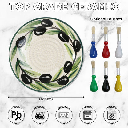 Garlic Grater Plate, Ceramic Grater Plate, 5" Ceramic Garlic Grinder, Decorative Garlic Mincer