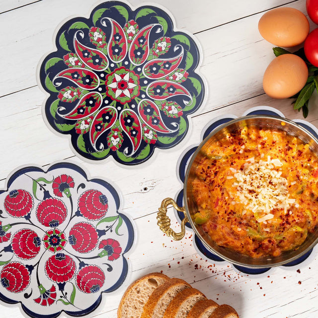 Handmade Ceramic Trivets – 6" Daisy-Shaped Coasters for Hot Dishes