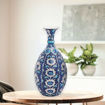 Handmade Ceramic Bottle, Midnight Bloom Decorative Bottle, Decorative Vase