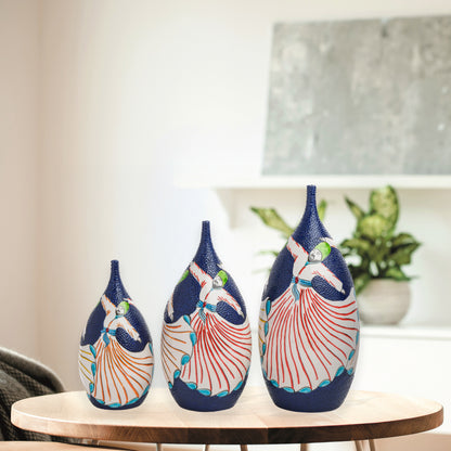 Handmade Ceramic Bottle, Sufi Mevlevi Decorative Bottle, Decorative Vase Set of 3