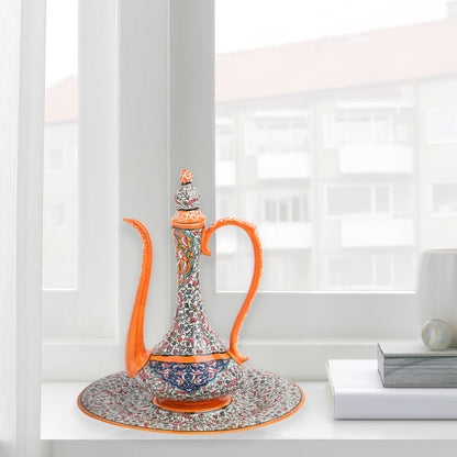Handmade Ceramic Ewer, Ottoman Style Decorative Ewer Set, Decorative Pitcher