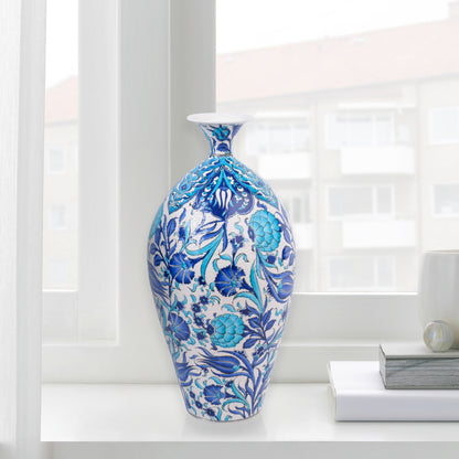 Handmade Ceramic Bottle, Turquoise Garden Decorative Bottle, Decorative Vase
