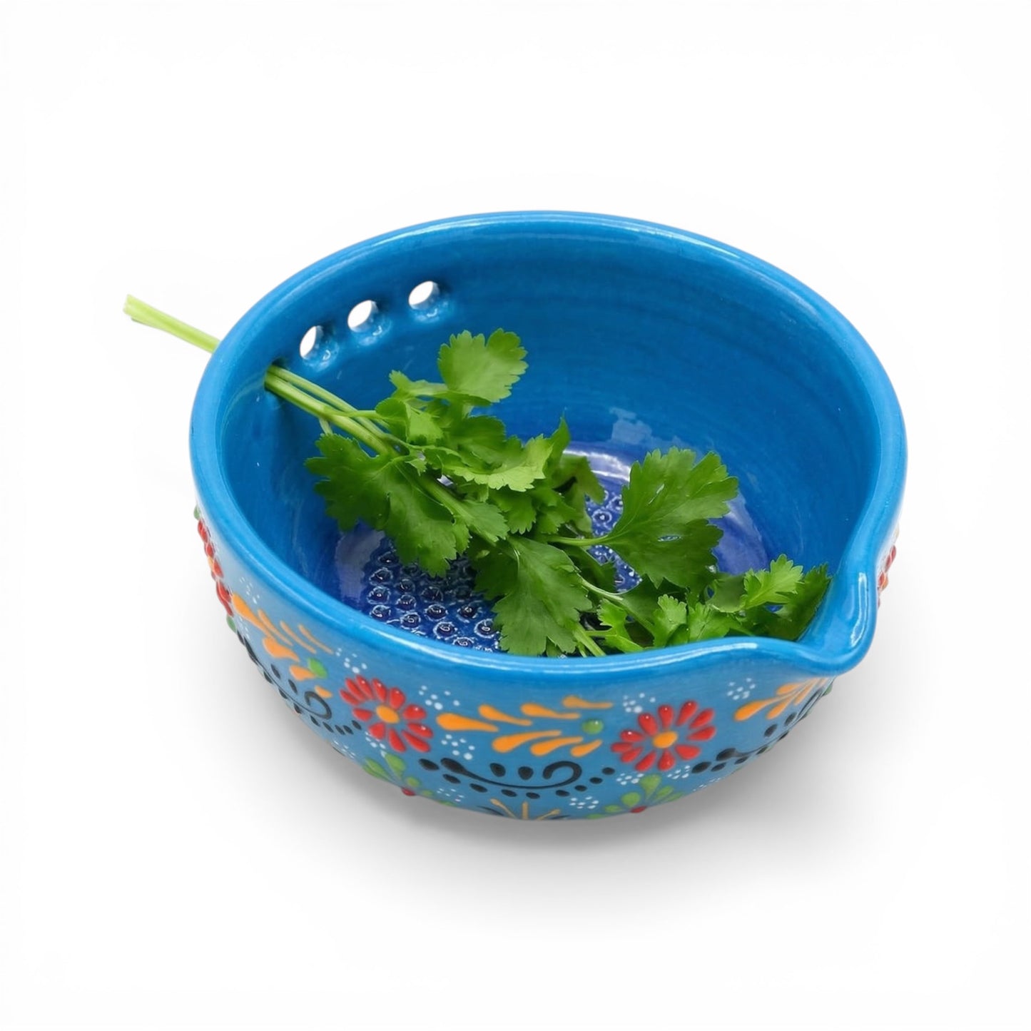 Herb Stripper Bowl & Garlic Grater  – Ceramic Ginder Bowl for Herbs, Ginger & Parmesan