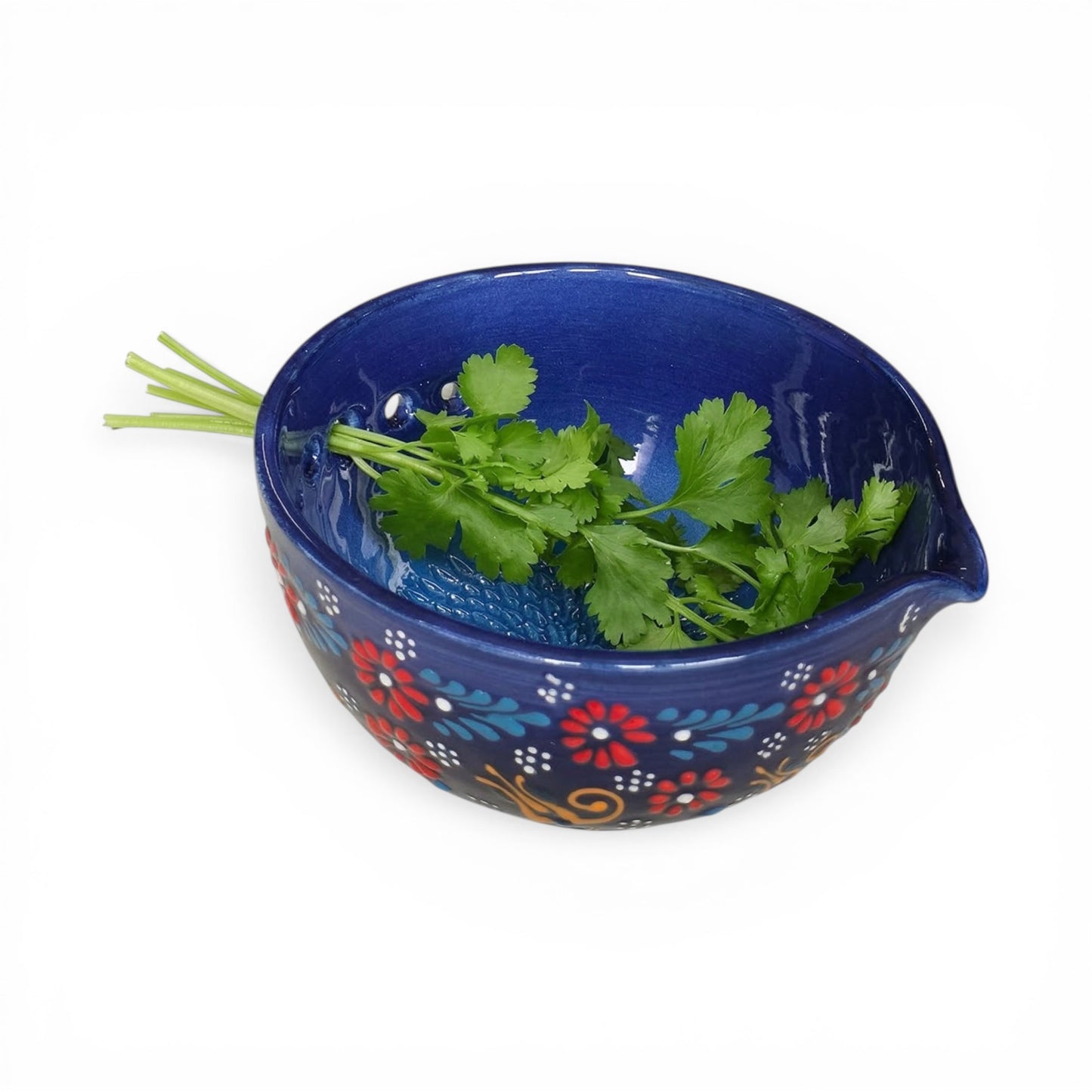 Herb Stripper Bowl & Garlic Grater  – Ceramic Ginder Bowl for Herbs, Ginger & Parmesan