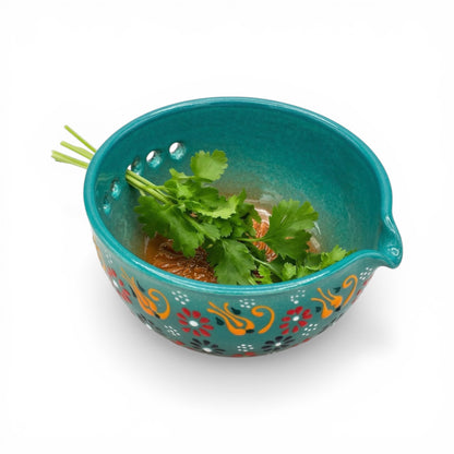 Herb Stripper Bowl & Garlic Grater  – Ceramic Ginder Bowl for Herbs, Ginger & Parmesan